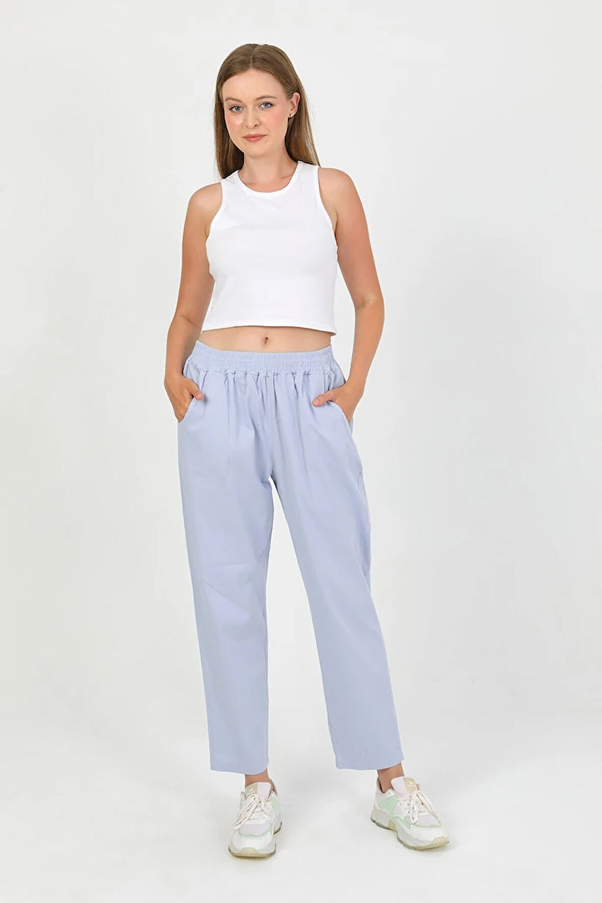 Nomira Beli Lastikli Gabardin Pantolon TNS-4156