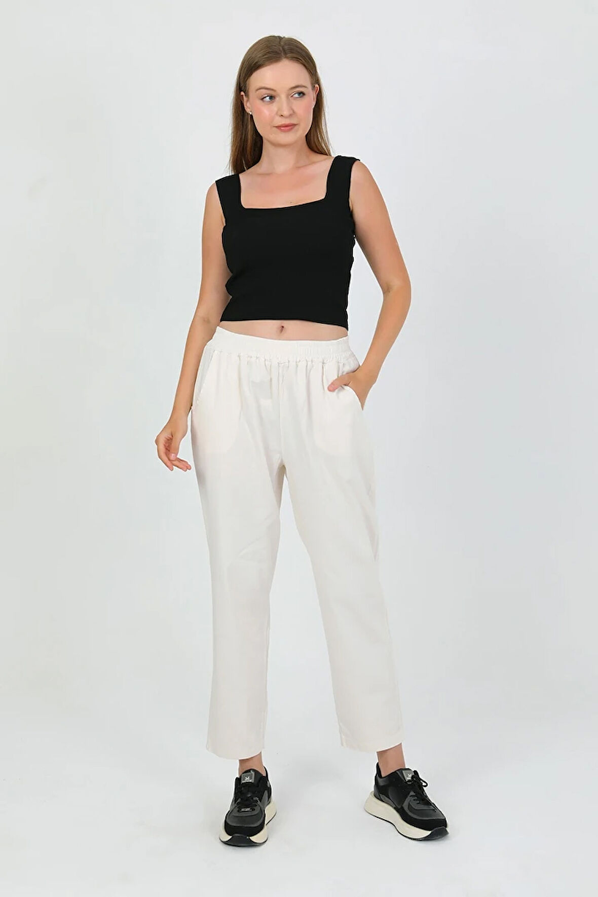 Nomira Beli Lastikli Gabardin Pantolon TNS-4156