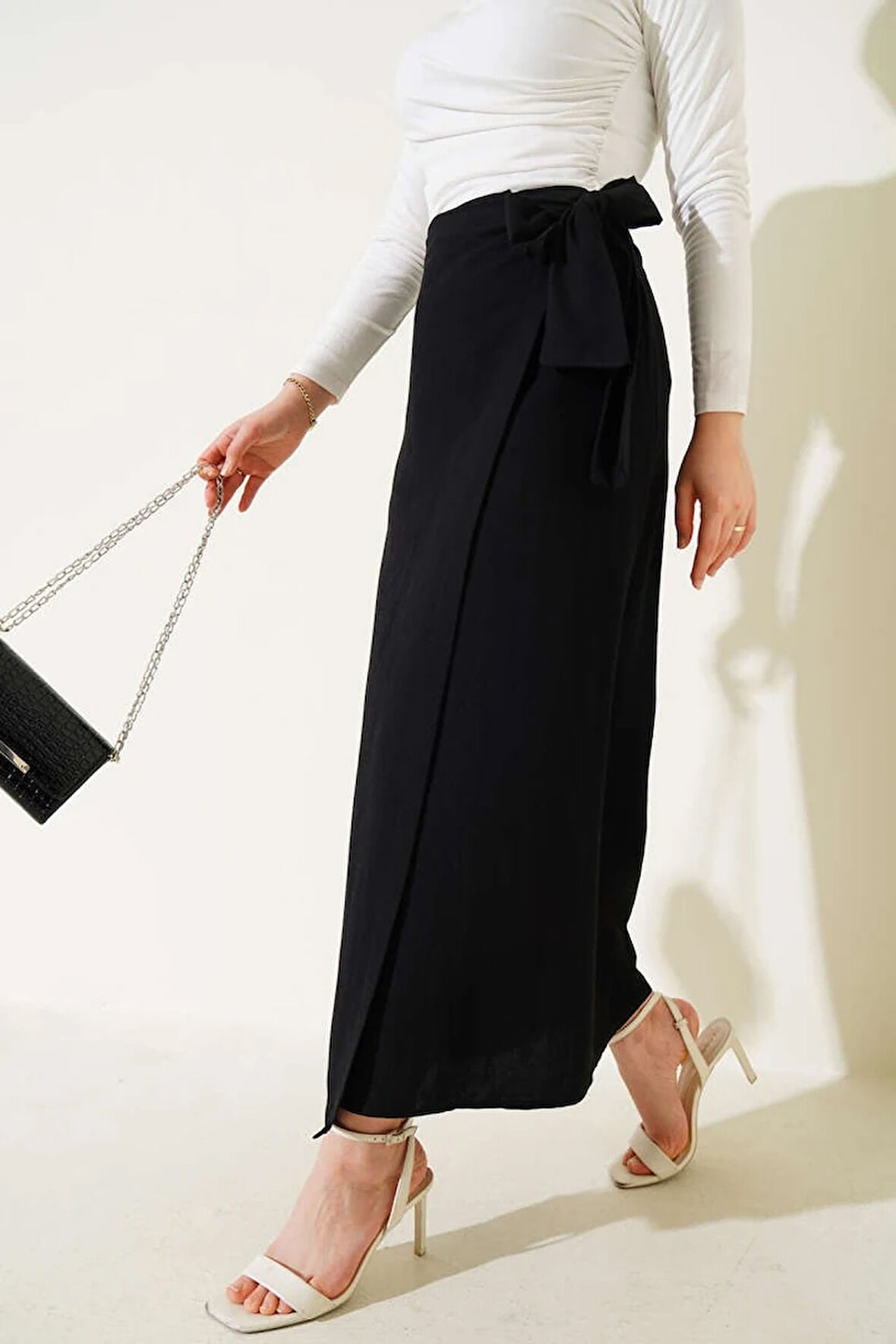 Noir Beli Kuşaklı Etek TNS-4158