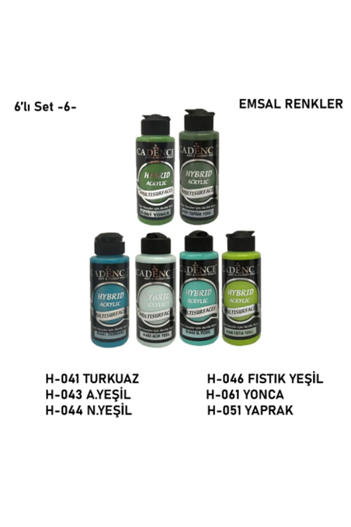 Hybrid Multisurface 120ml 6'lı Yeşil Set (6)