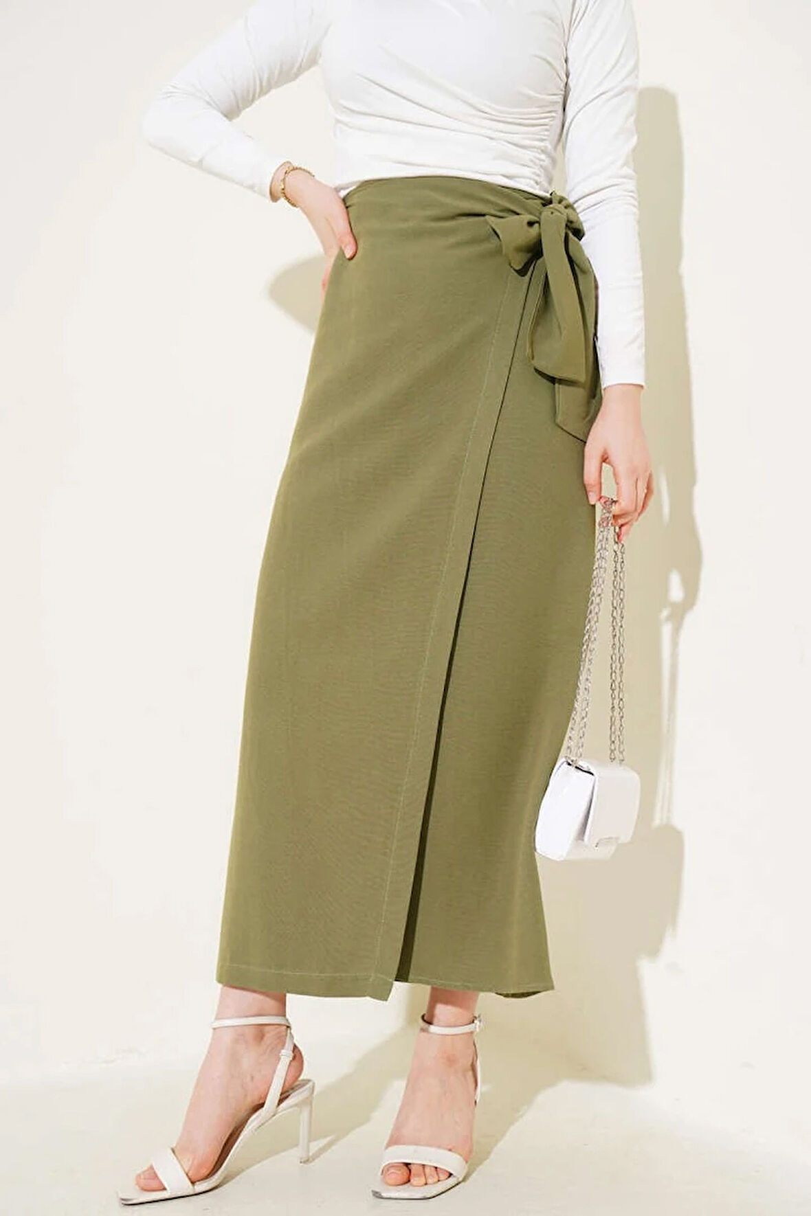 Noir Beli Kuşaklı Etek TNS-4158