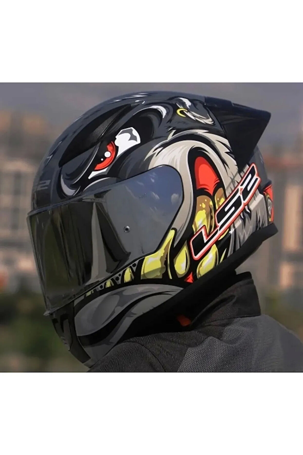 Rrapıd 2 Race Spox Gri-kırmızı Kask(SİYAH ŞEFFAF CAM SPOILER)