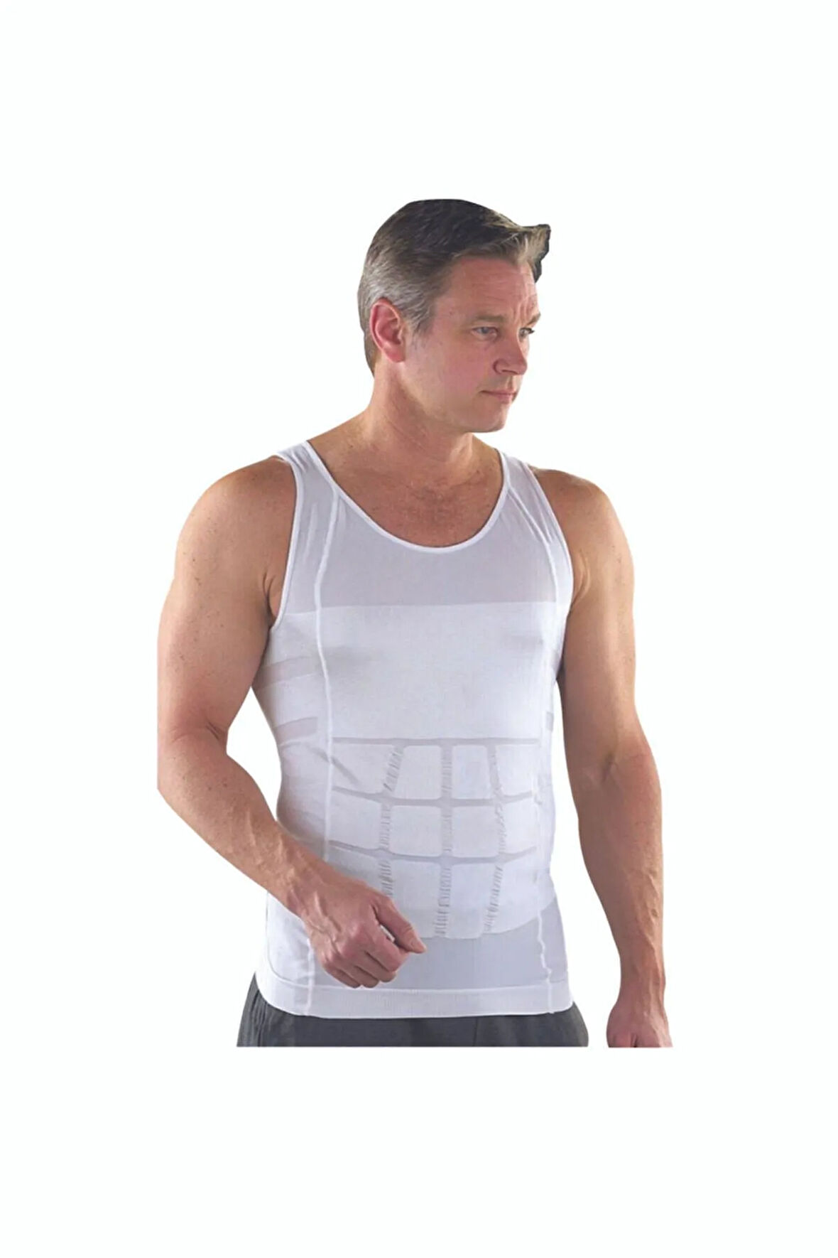 Erkek Beyaz Beden Inceltici Korse Atlet