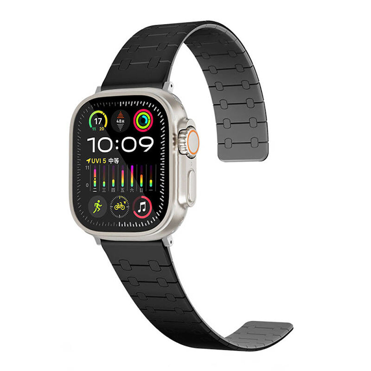 Apple Watch Ultra 49mm KRD-111 Çizgili Desenli Silikon Kordon