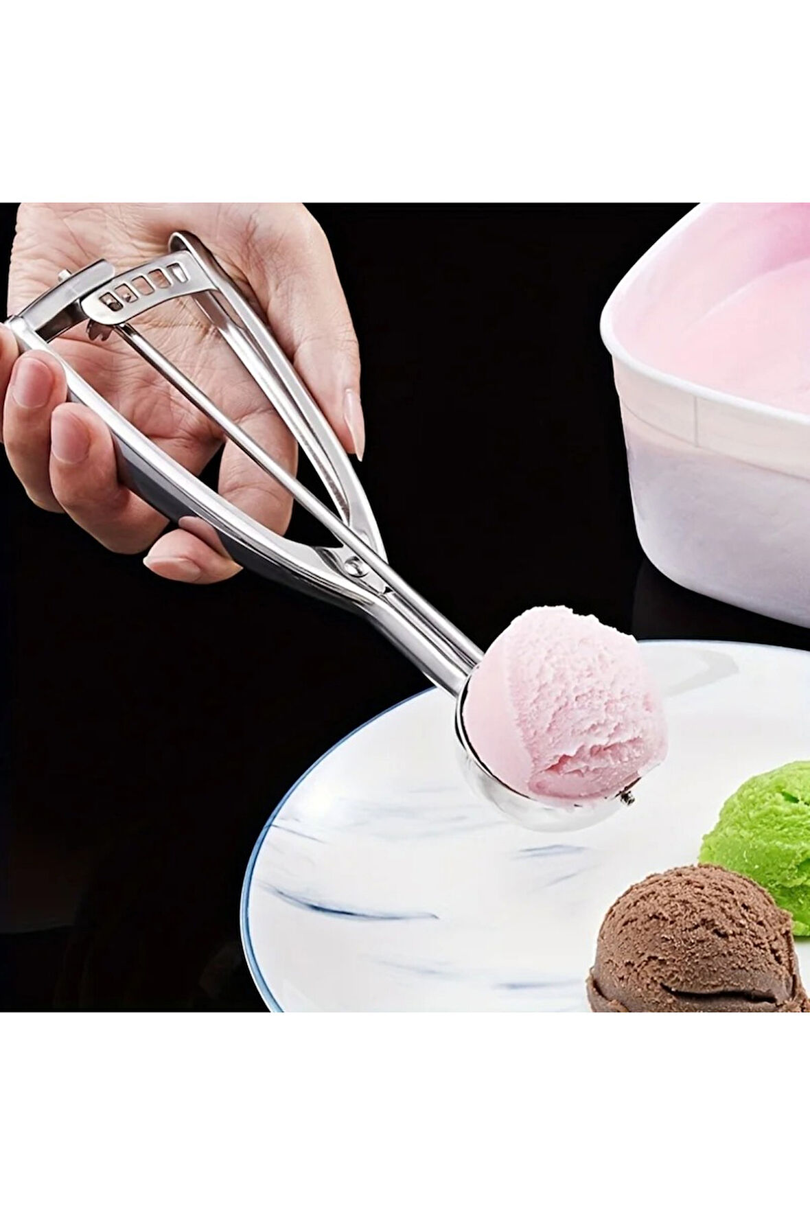 paslanmaz çelik dondurma kaşığı helva kaşığı kurabiye kaşığı sunum kaşığı top dondurma kaşığı yay
