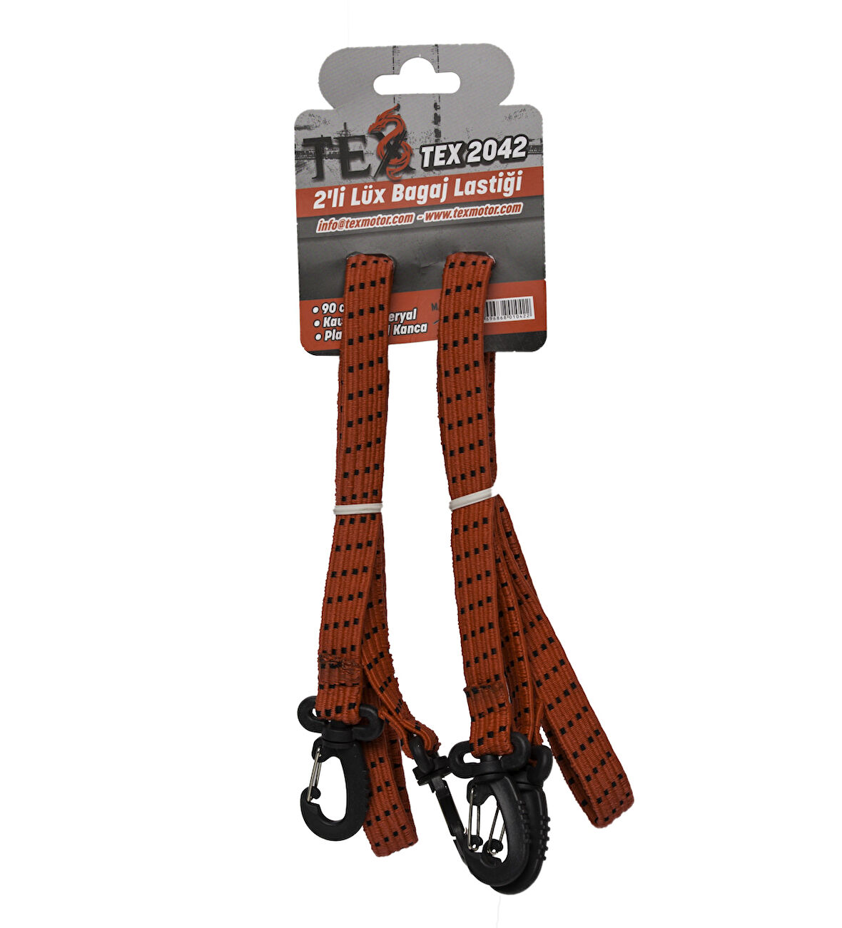 Tex 2042 Lüx Kauçuk Kancalı Bagaj Gergi Lastiği 2li Set 