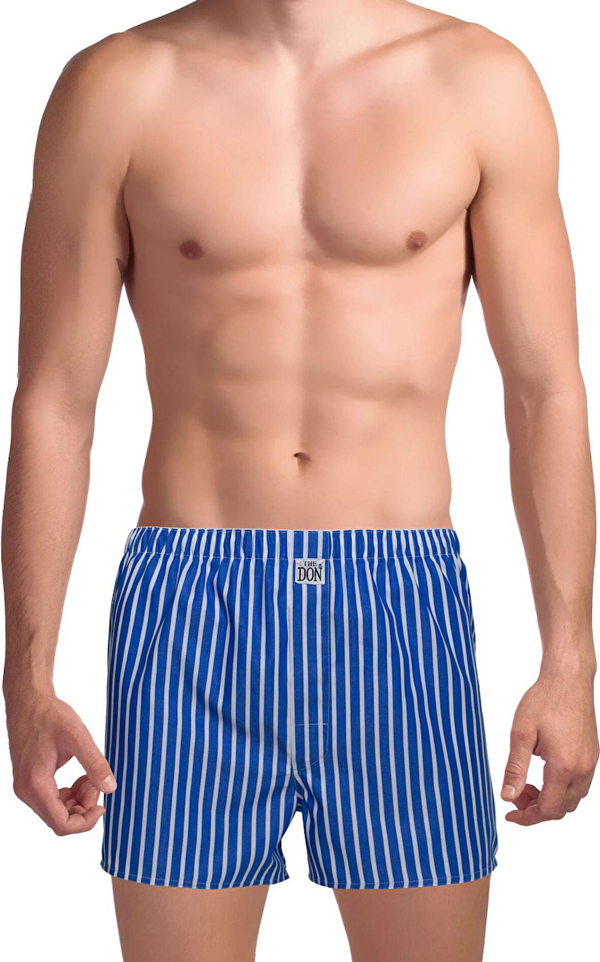 The DON Poplin Erkek Boxer Cerulean Mavi Çizgili