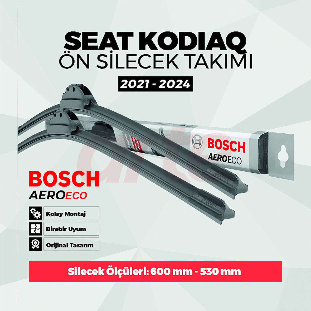 Skoda Kodiaq Haziran 2021 - 2024 Bosch Aeroeco Ön Silecek Takımı