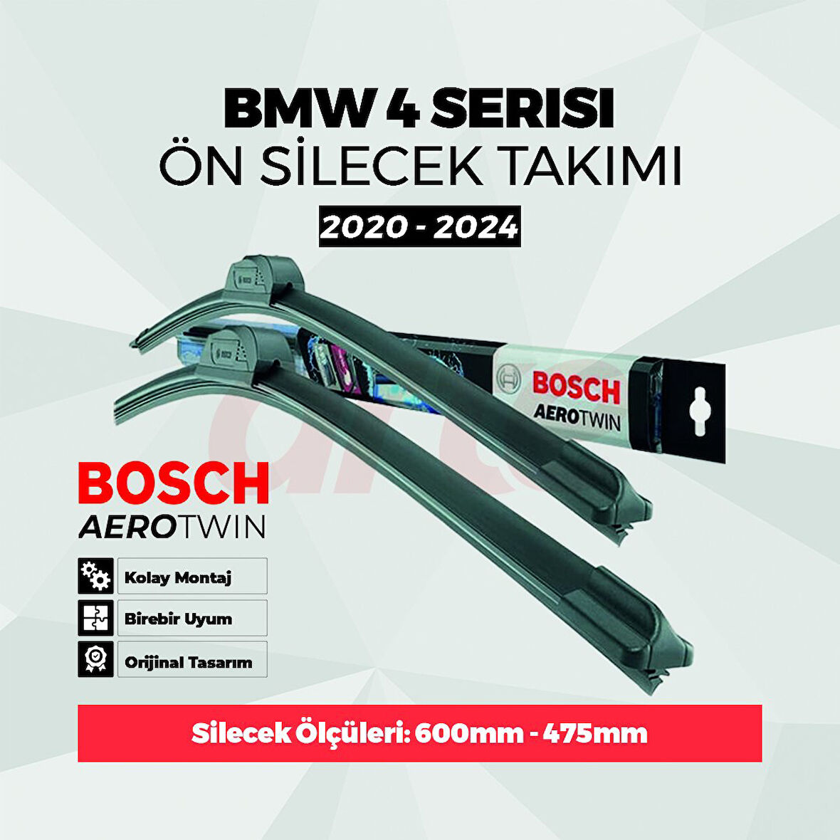 Bmw 4 Serisi 2020-2024 Bosch Aerotwin Ön Silecek Takımı