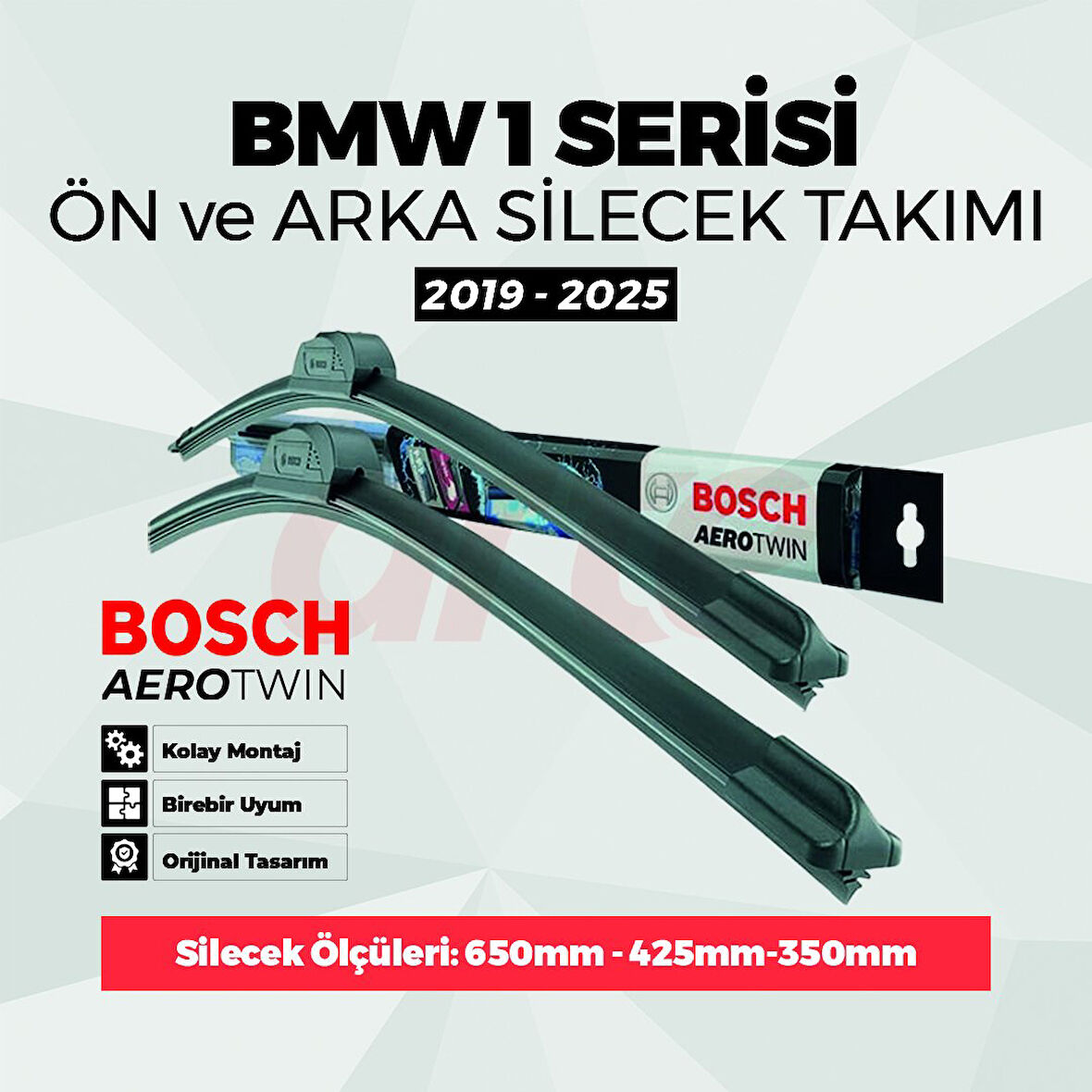 Bmw 1 F40 Ön Ve Arka Silecek 2019-2025 Bosch Aerotwin Araca Özel