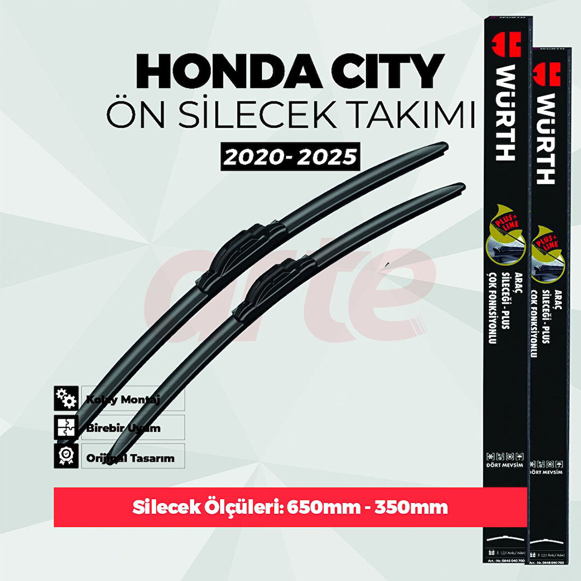 Honda City Würth Flatblade PLUS Ön Silecek Takımı (2020-2025)