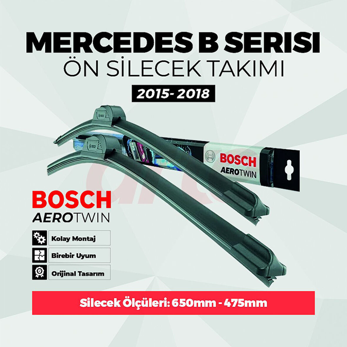 Mercedes Benz B180 Bosch Aerotwin Ön Silecek Takımı (May. 2015-Ara.2018)