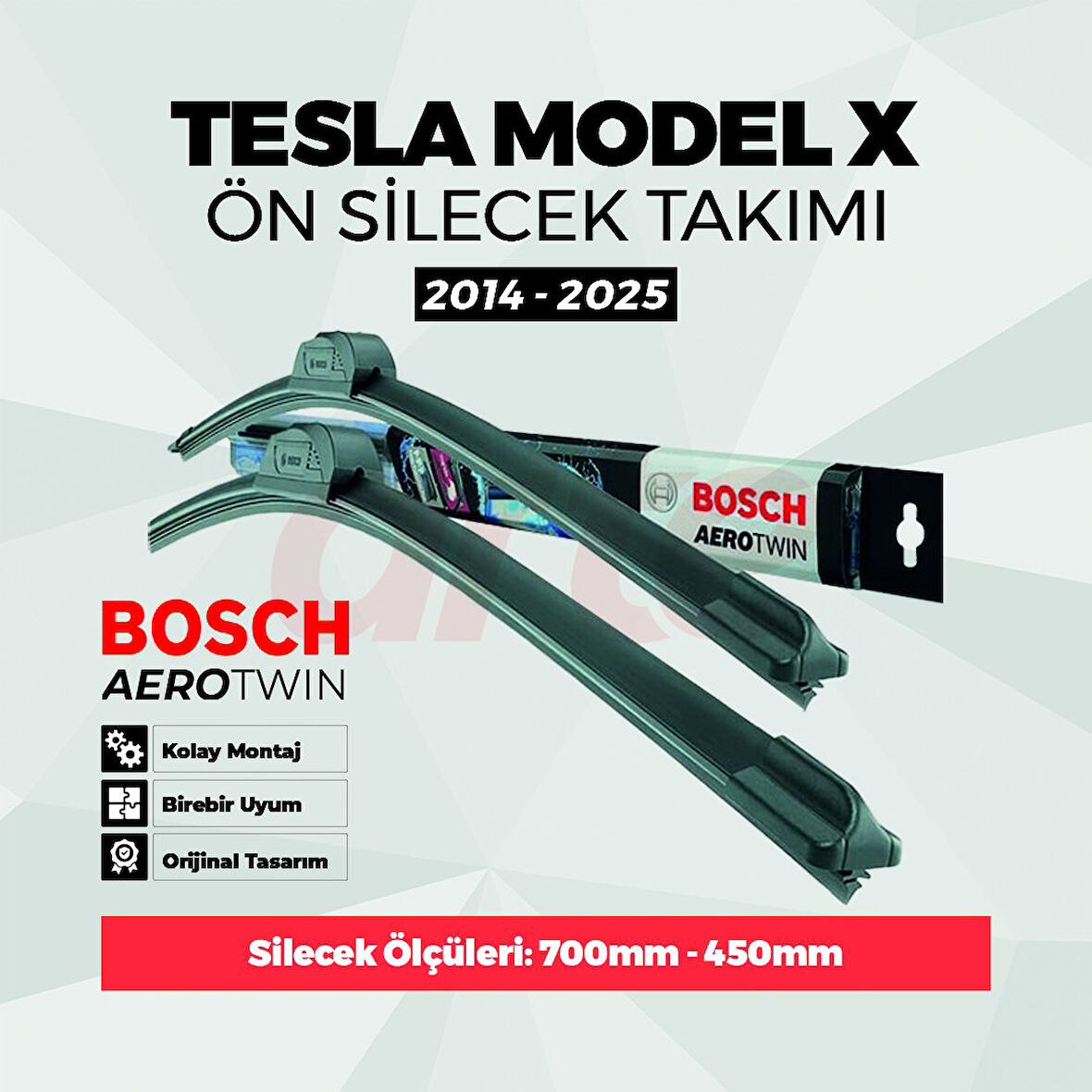 TESLA Model X Bosch Aerotwin Ön Silecek Takımı 2014-2025