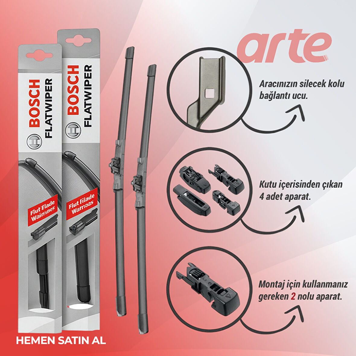 Hyundai İ20 2020-2025 Uyumlu | Flatwiper Serisi Ön Silecek Takımı| 2'li Set |