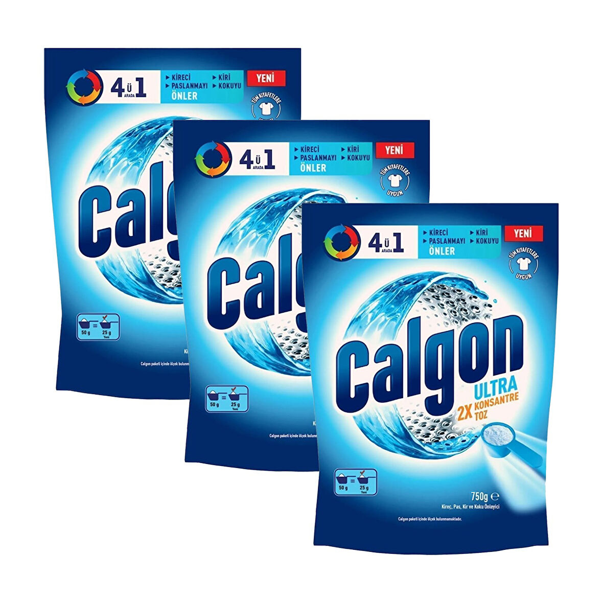 Calgon 4ü1 Arada Ultra Konsantre Toz Kireç Önleyici 750 gr x 3 Adet