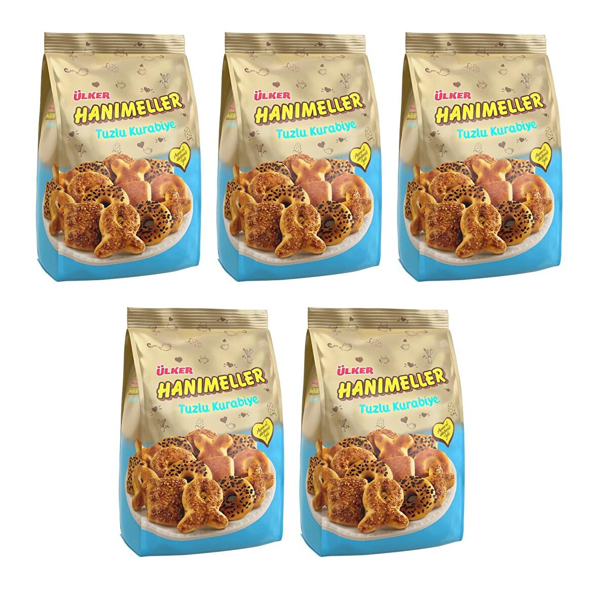 Ülker Hanımeller Karışık Tuzlu Kurabiye 150 Gr x 5 Adet