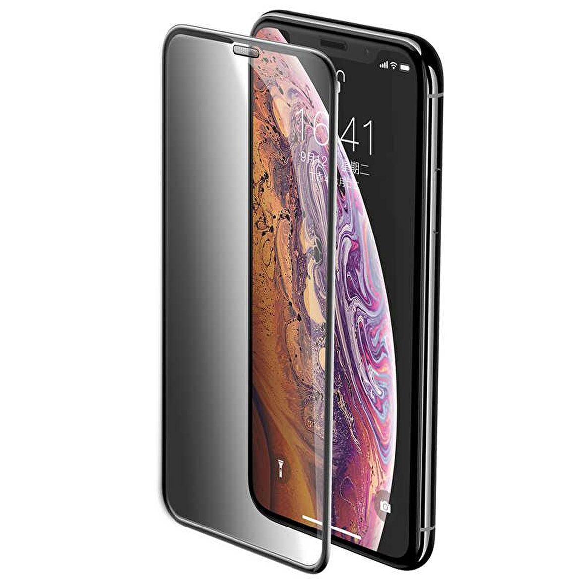 Apple iPhone 13 Pro Fuchsia Anti-Dust Privacy Temperli Ekran Koruyucu Ekranı Gizler Toz Geçirmez