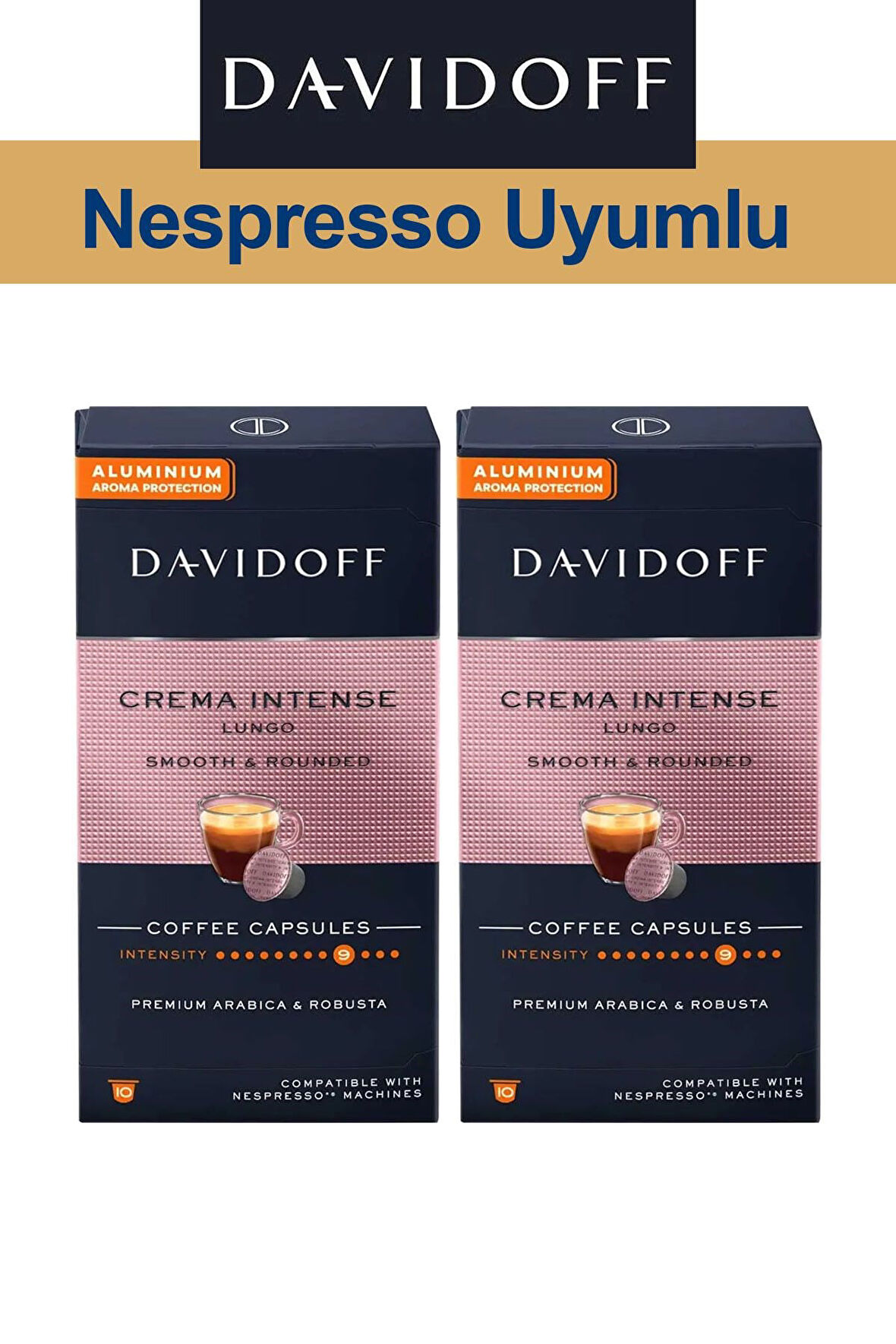 Davidoff Nespresso Uyumlu Kapsül Kahve Crema Intense 2 x 10 adet