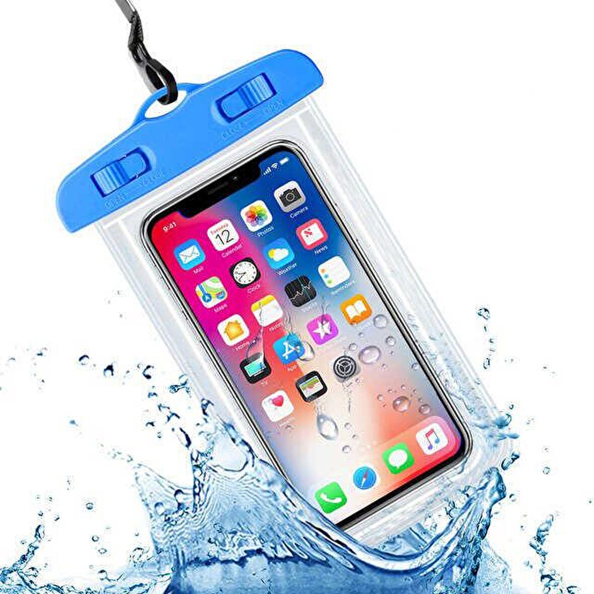 Fuchsia Standanrt Ebatlarda Universal Su Geçirmeyen Telefon Kılıfı 6.1 inçe Kadar Destekler