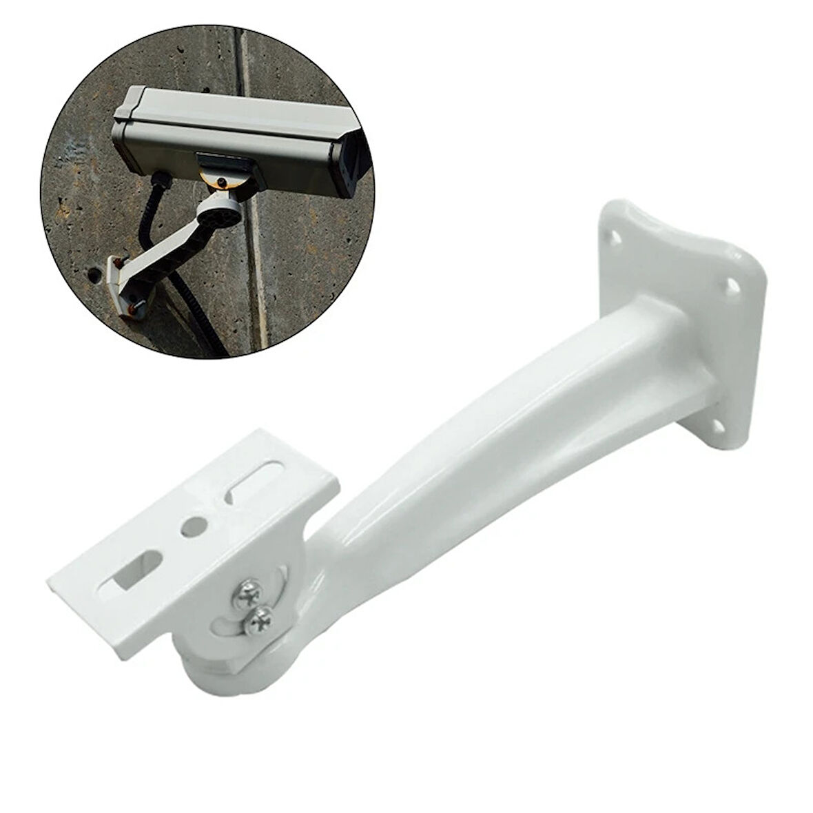 Bullet Kamera Montaj Ayağı 19cm Ayarlanabilir Başlı Muhafaza Braketi 