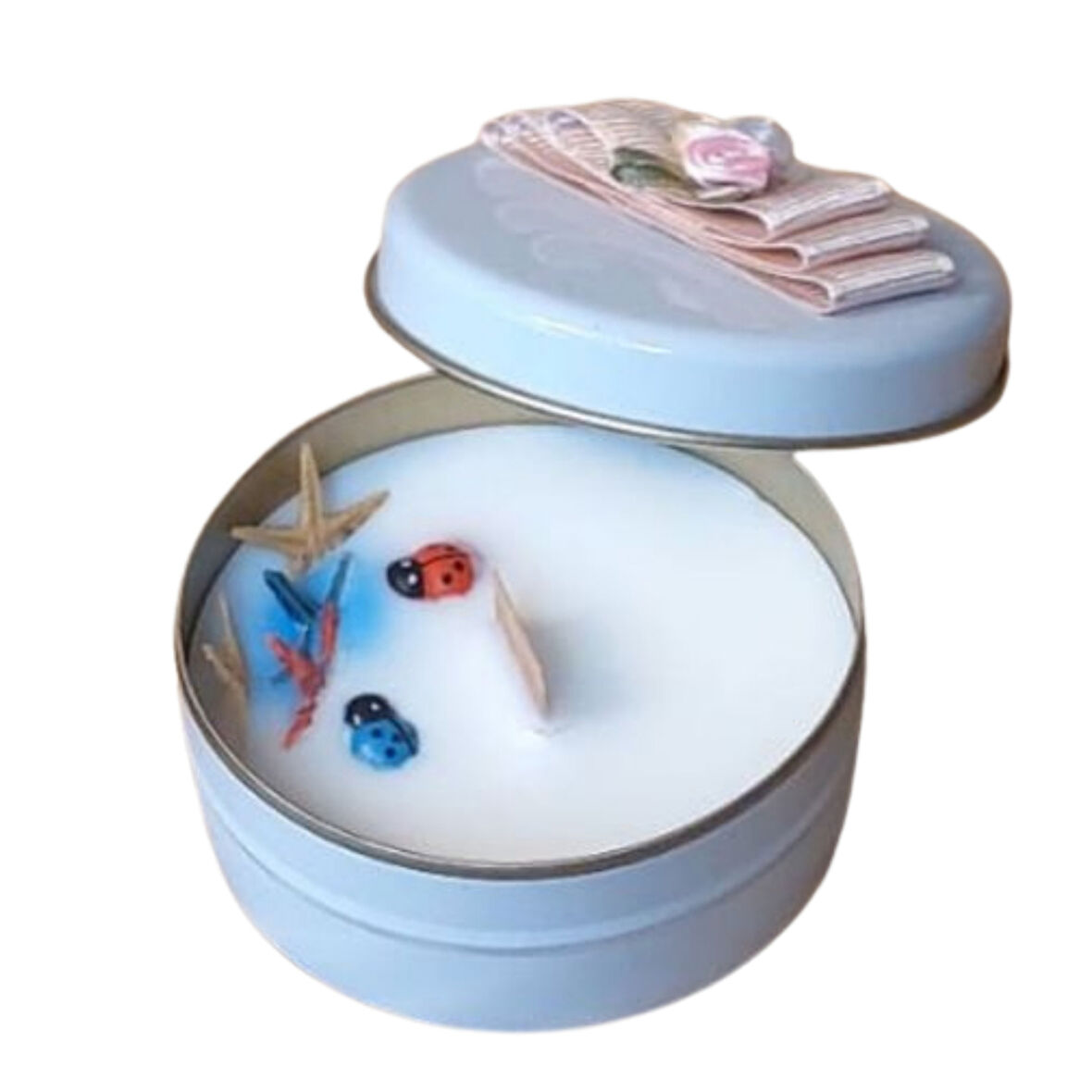 Uretti - Ayşe 7362 9687 El Yapımı Vanilya Kokulu Metal Kutuda Mum - 3 x 7 cm