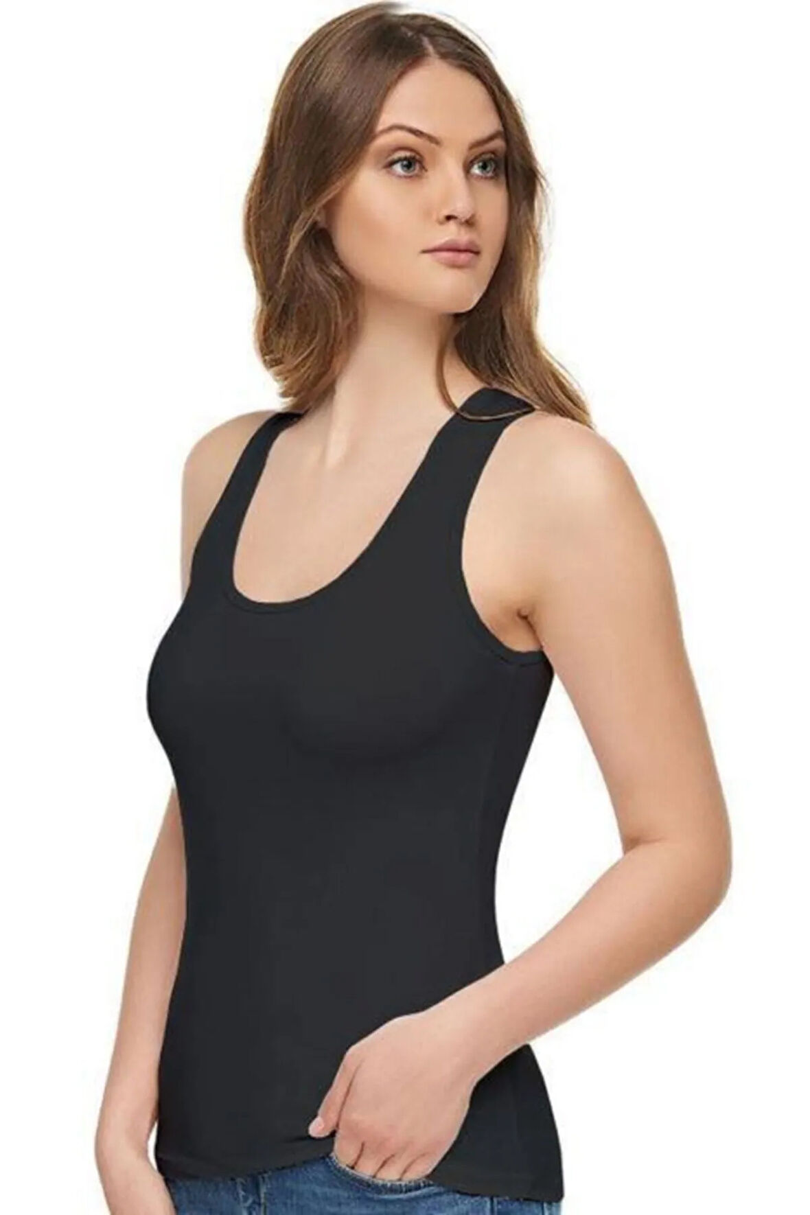 Kadın Siyah Yuvarlak Yaka Uzun Kollu Atlet Body