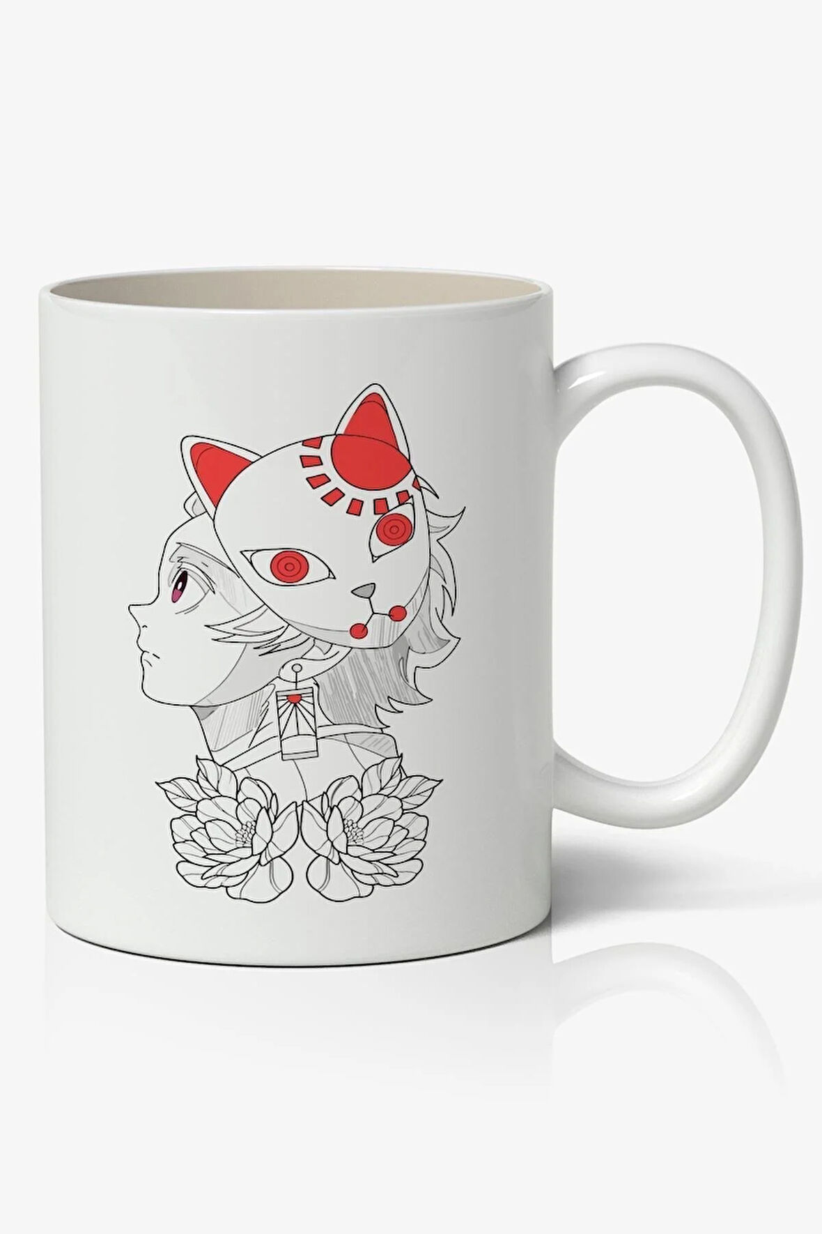 Demon Slayer Anime Baskılı Beyaz Porselen Kupa Bardak v2