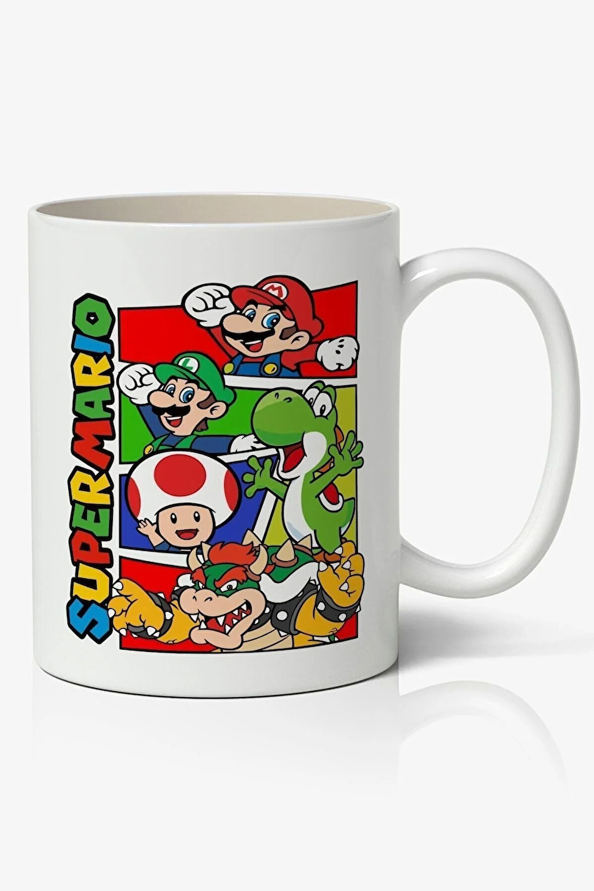 Super Mario Temalı Beyaz Kupa Bardak