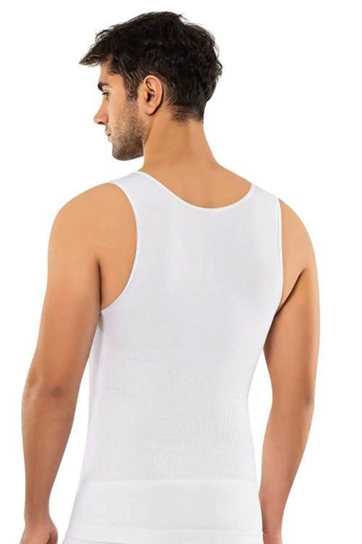 Erkek Beyaz  Seamless 1 Beden İncelten Korseli Atlet Korse