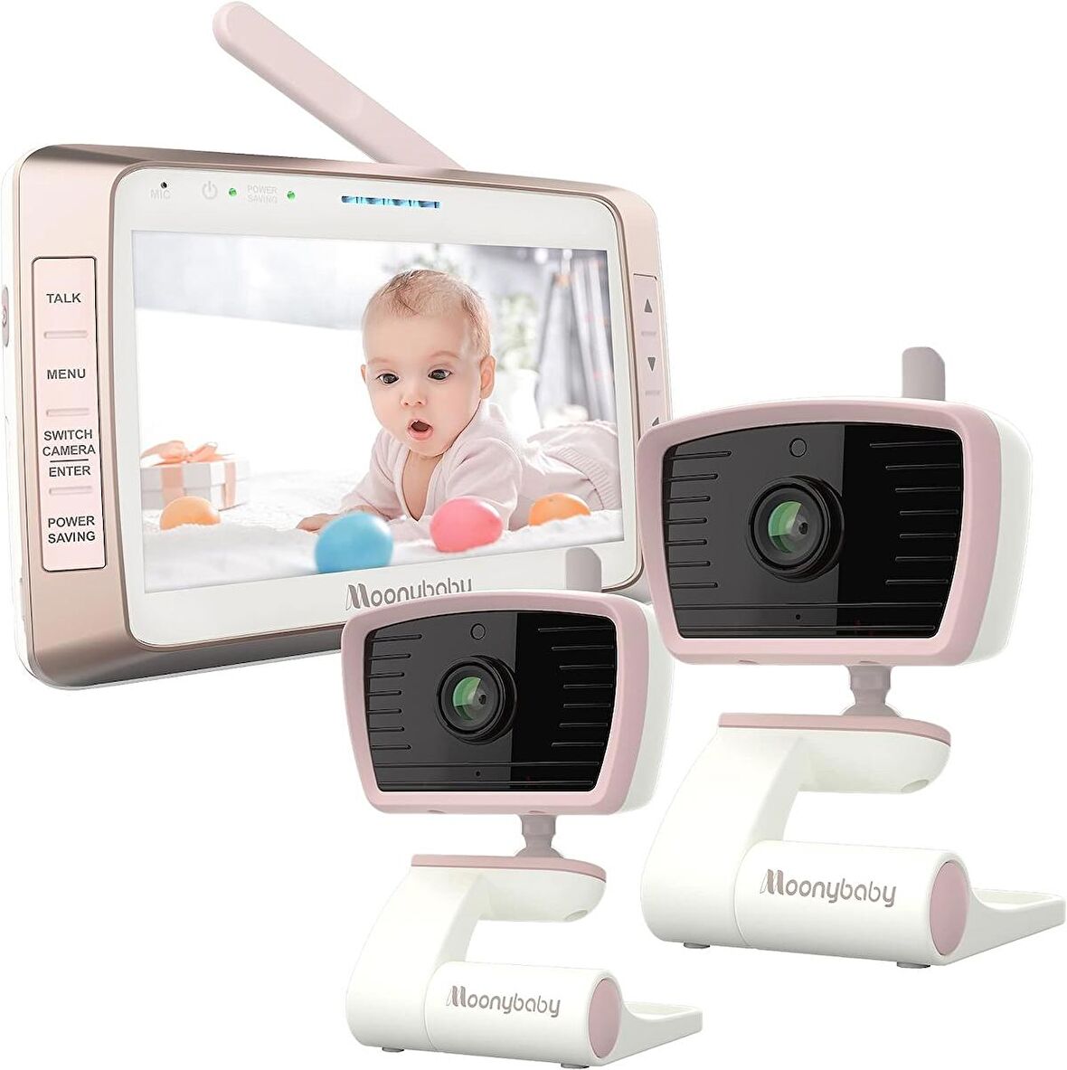 Moonybaby Wifi 2 Kameralı Bebek Kamerası Pembe