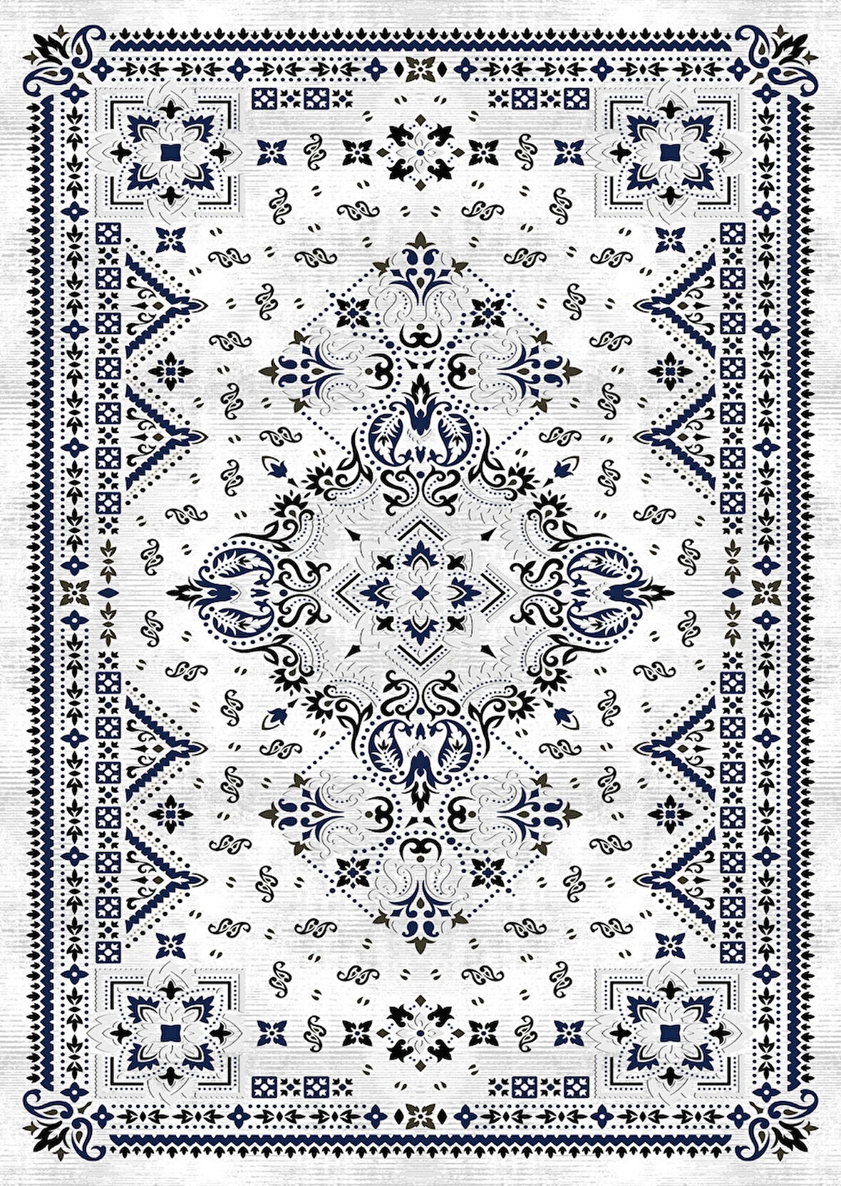 Pamuk Dokuma Taban Kaymaz Yıkanabilir Klasik Desenli  Salon Halısı Mutfak Halısı Koridor Halısı