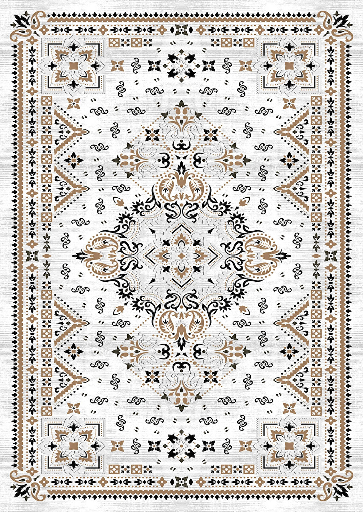 Pamuk Dokuma Taban Kaymaz Yıkanabilir Klasik Desenli  Salon Halısı Mutfak Halısı Koridor Halısı