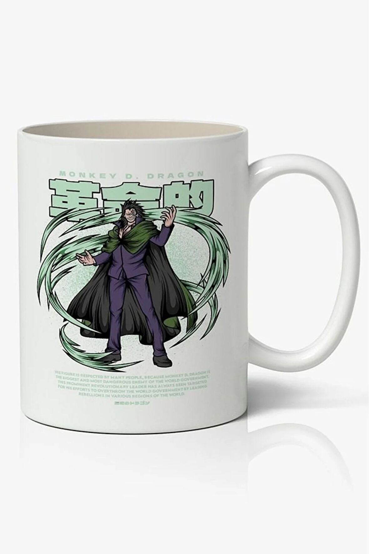 One Piece Monkey D. Dragon Anime Temalı Beyaz Kupa Bardak Sevgiliye Arkadaşa Hediye