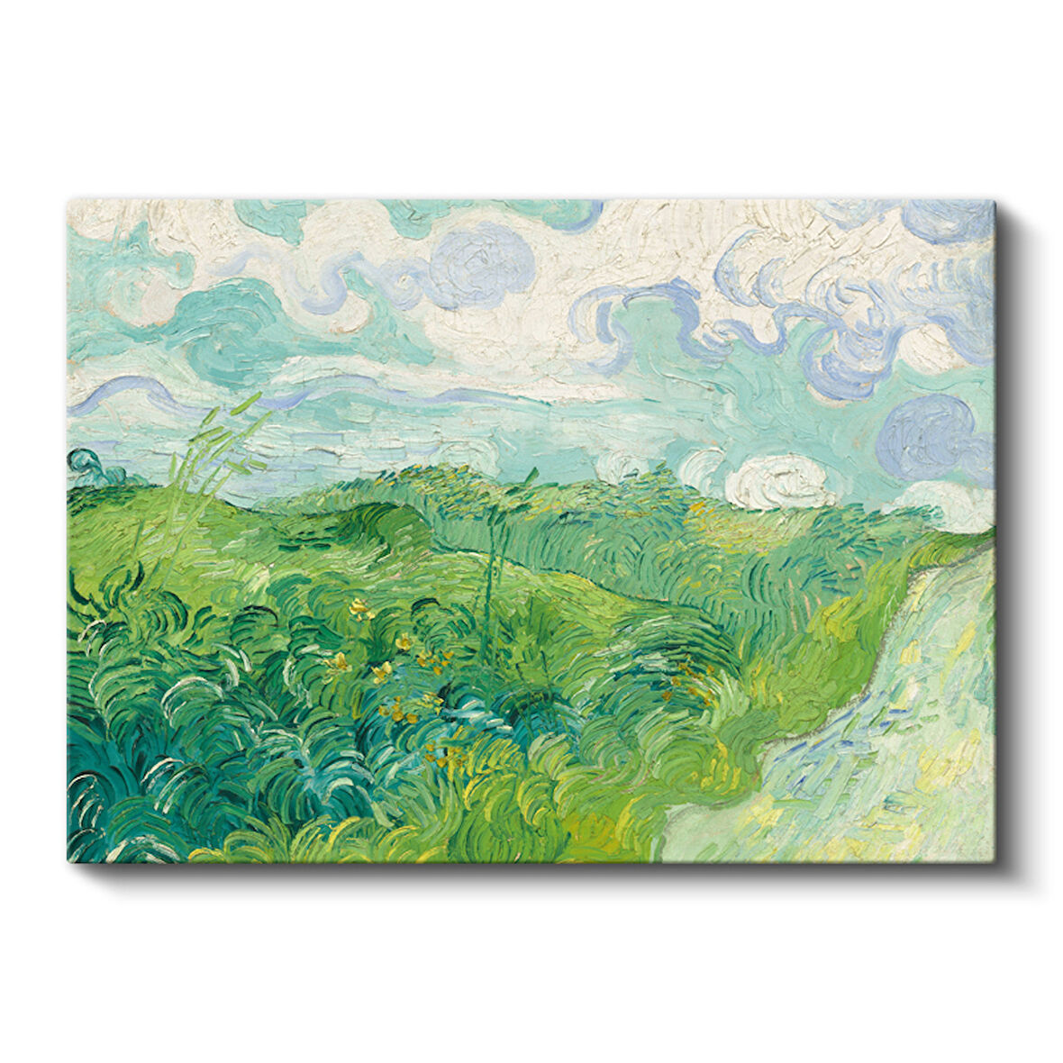 Van Gogh Tarzı Yeşil Buğday Tarlası Empresyonist Kanvas Tablo
