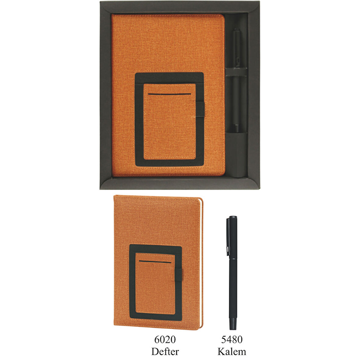 VIP Hediyelik Set - Defter ve Kalem - (2’li Kurumsal Hediye Seti) - 4205 Taba