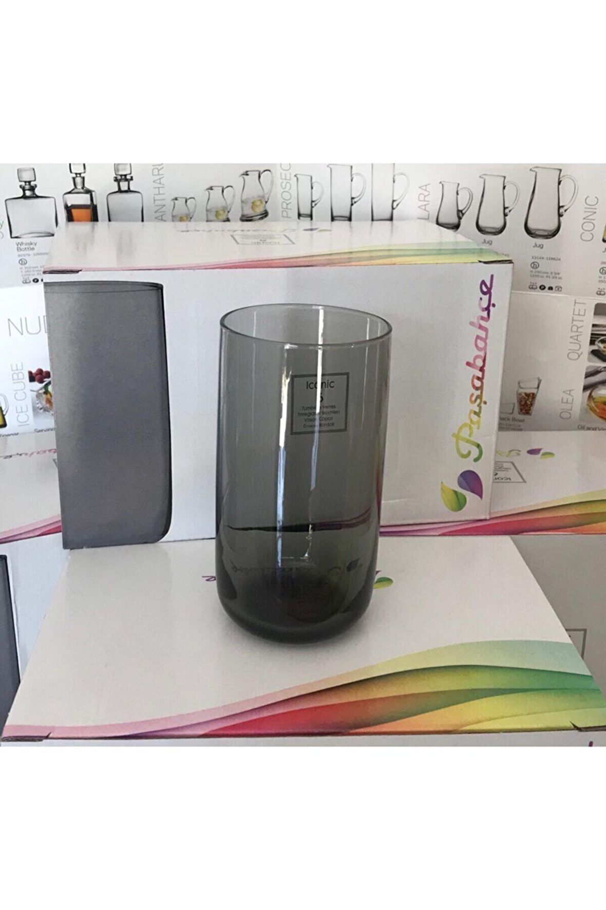 Paşabahçe iconic su bardak 6 lı su meşrubat bardağı gri 420805