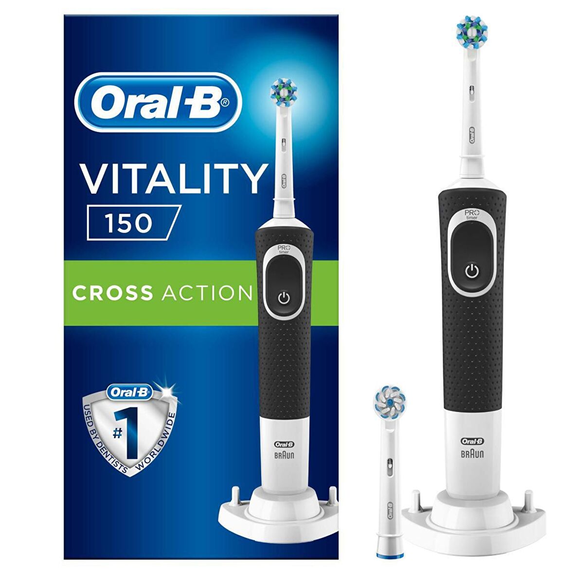 Oral-B Vitality D150 Şarj Edilebilir Diş Fırçası Cross Action+ 1 Yedek Başlık