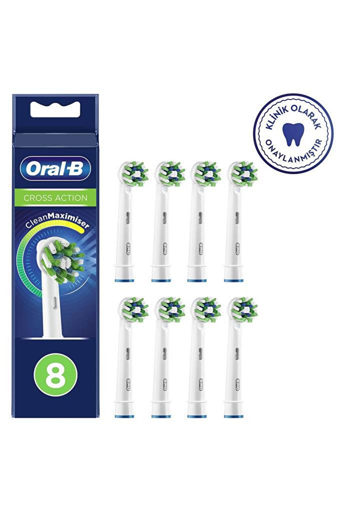 Oral-B Cross Action Cleanmaximizer 8'li Şarjlı Diş Fırçası Yedeği