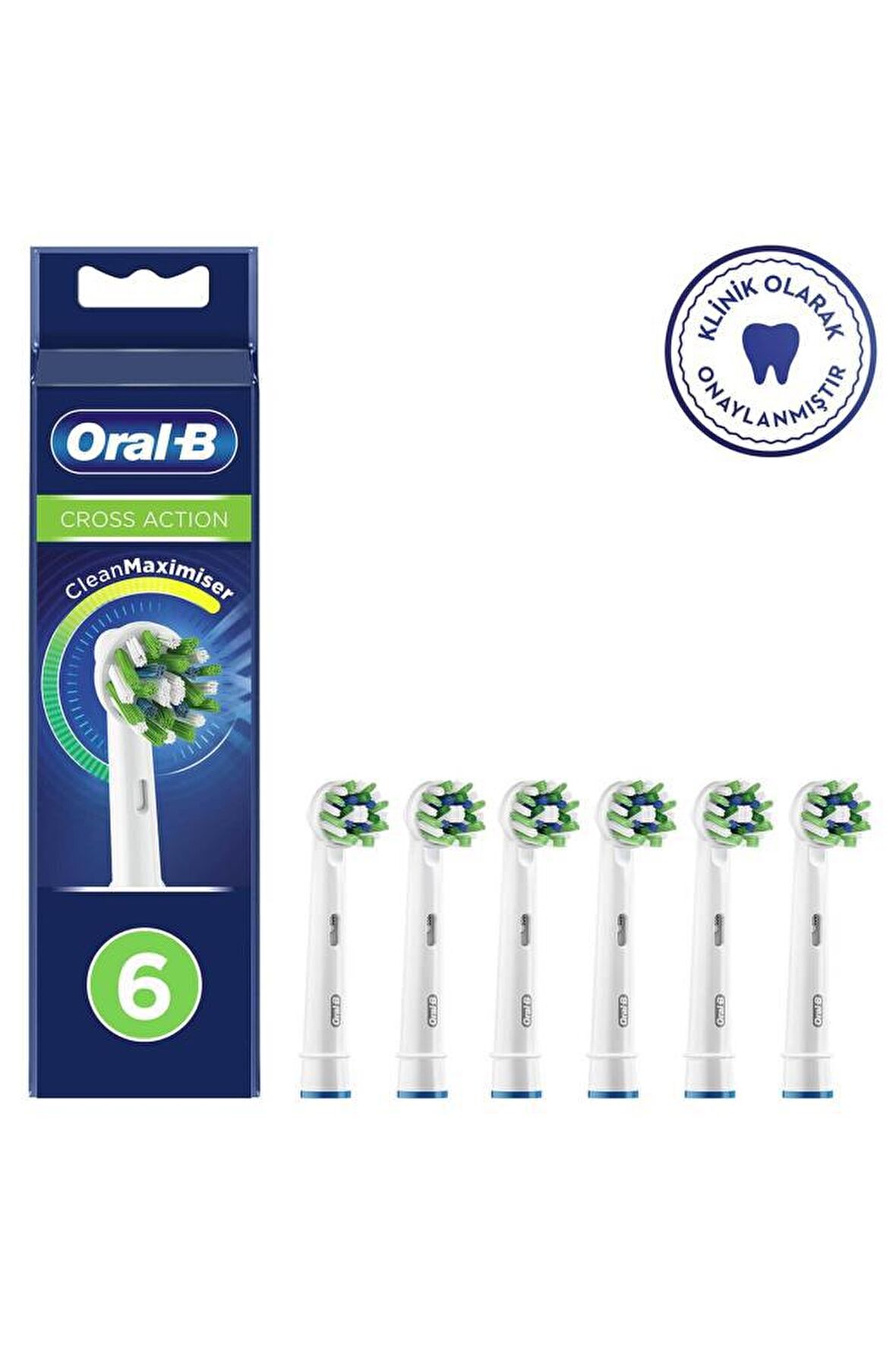 Oral-B Cross Action Cleanmaximizer 6'lı Şarjlı Diş Fırçası Yedeği