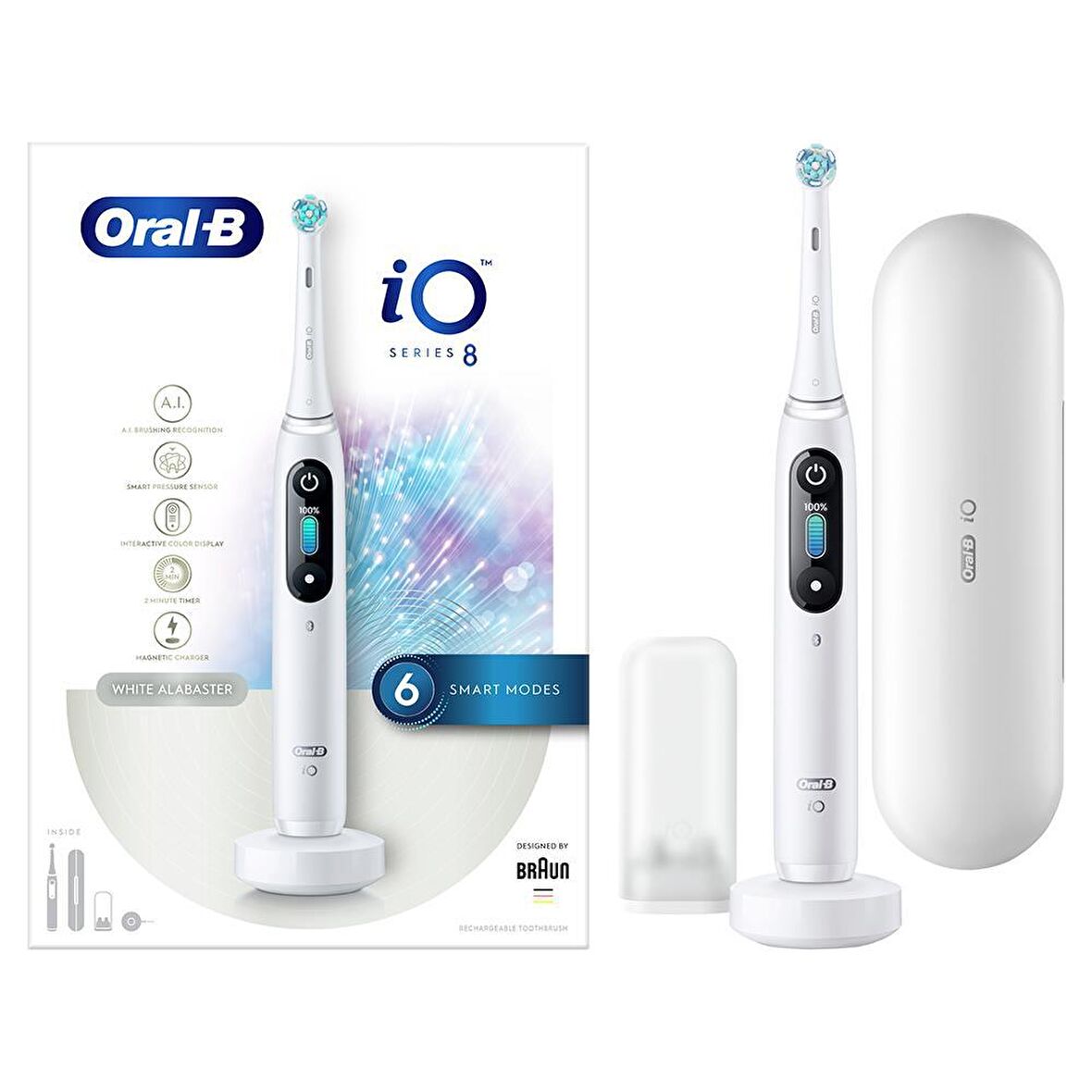 Oral-B iO 8 Şarjlı Diş Fırçası - Beyaz