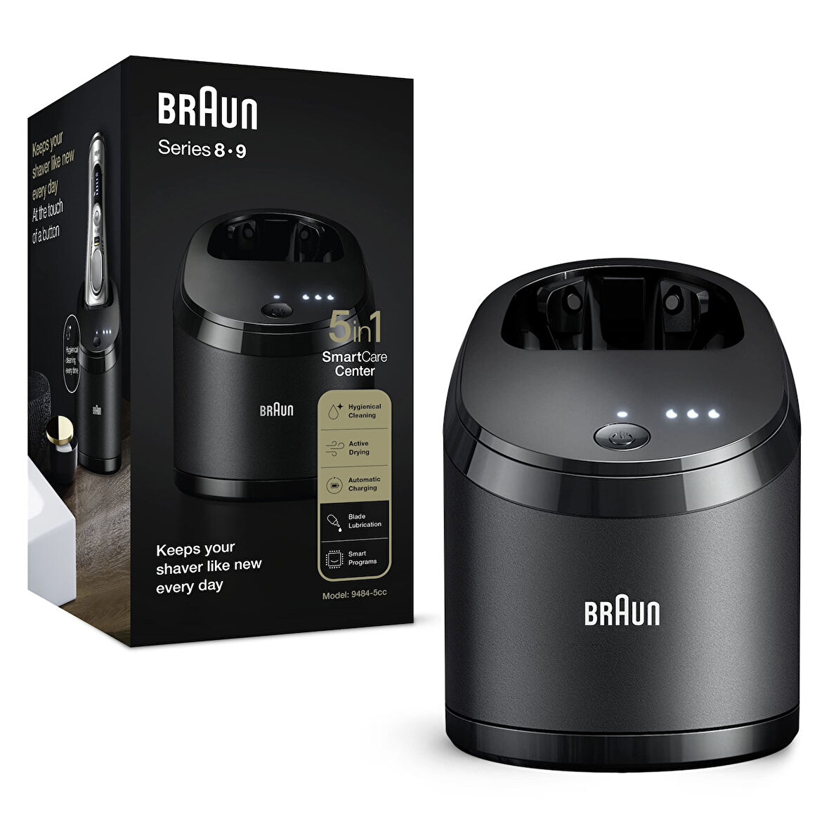 Braun Centre SmartCare 5'i 1 arada akıllı program seçimi, siyah, doldurma, hijyenik temizlik, yağlam