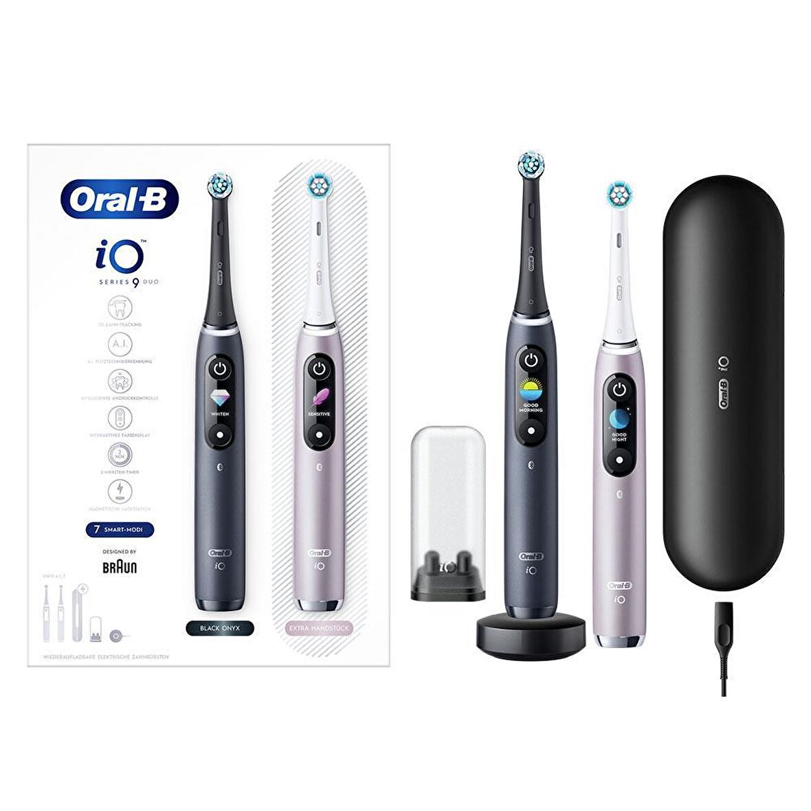 Oral-B iO 9 Şarjlı Diş Fırçası Seti 2'li - Siyah/Pembe