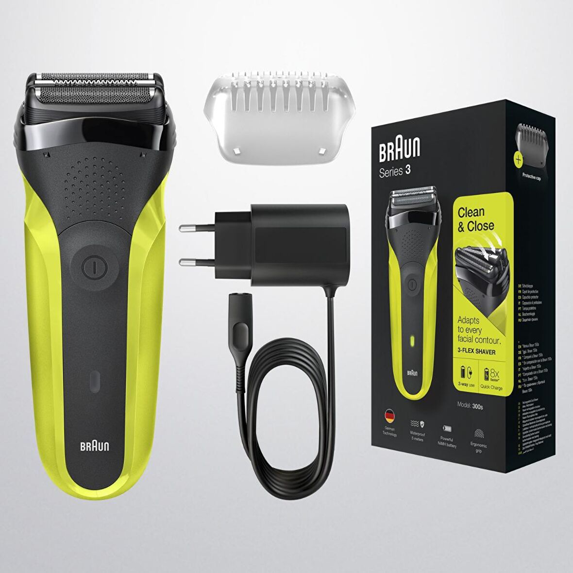 Braun 3 Serisi 300S 5 Başlıklı Kablosuz Islak/Kuru Sakal Kesme Makinesi 