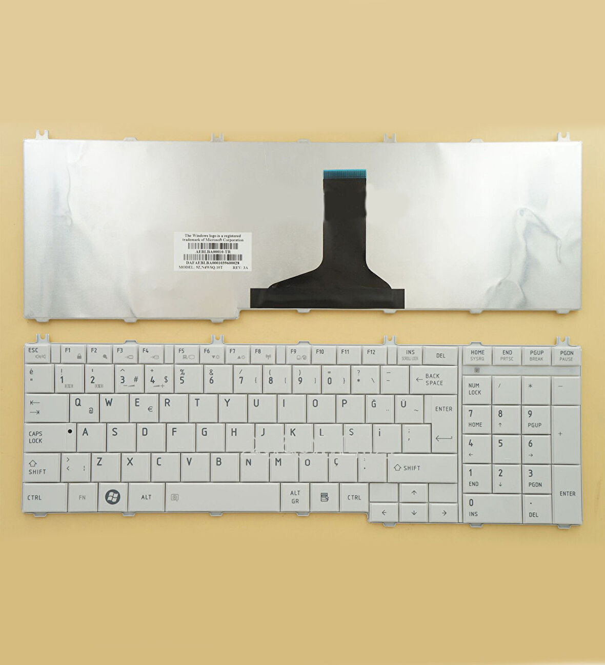 Toshiba Satellite C660D-1C7 C660D-1CE Klavye Türkçe Beyaz