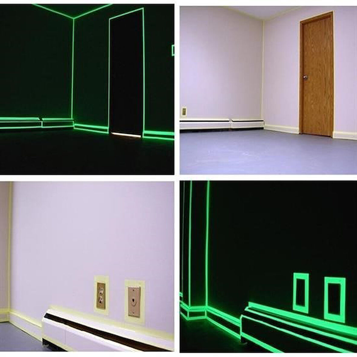 Calais® Karanlıkta Işık Veren  Yansıyan 4 Metre Fosforlu Yeşil Şerit Bant