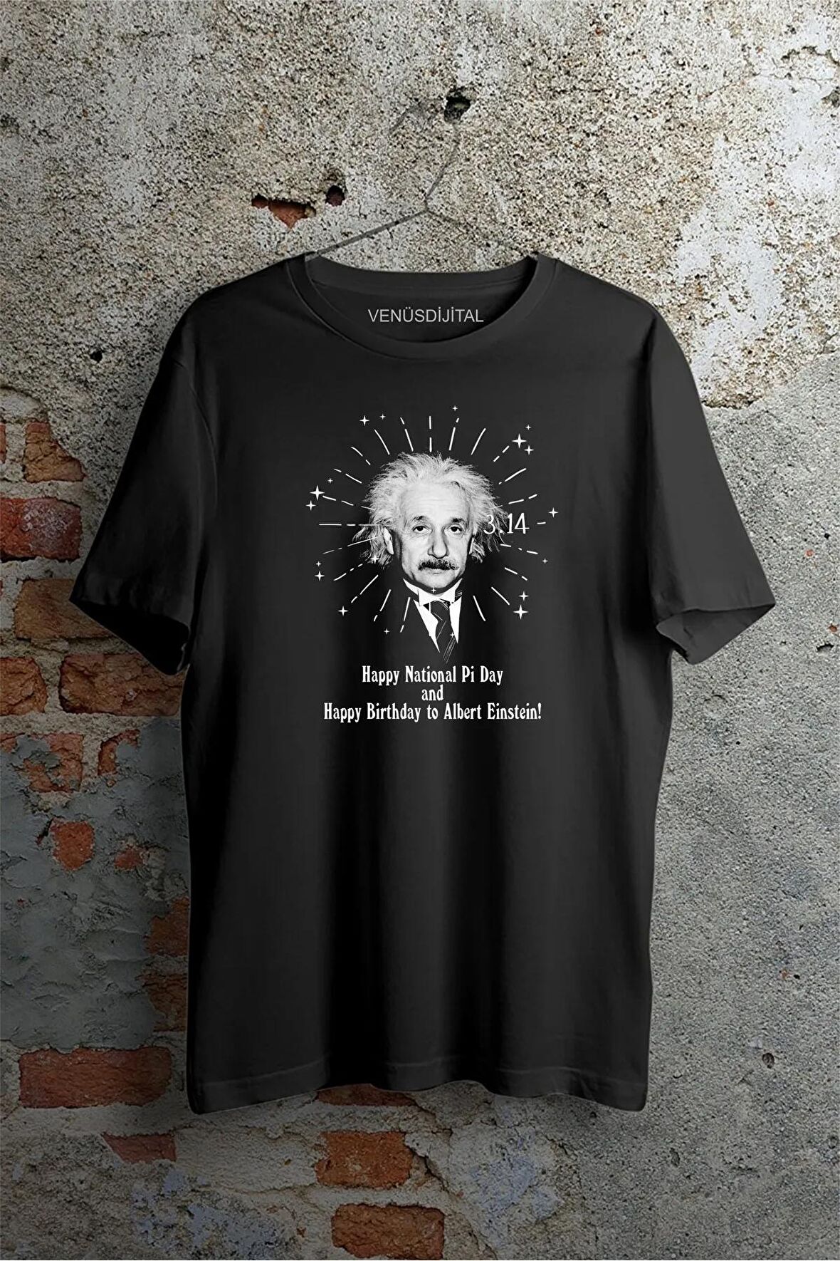Matematik Sembölü Pi Sayısı 3,14 14 Mart Günü Baskılı Tişört Unisex T-shirt