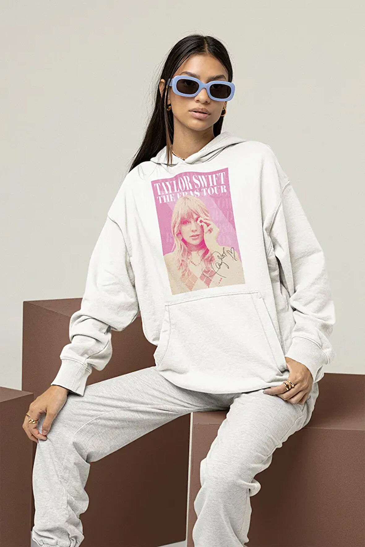Unisex The Eras Tour Şarkıcı Taylor Swift Baskılı Oversize Hoodie