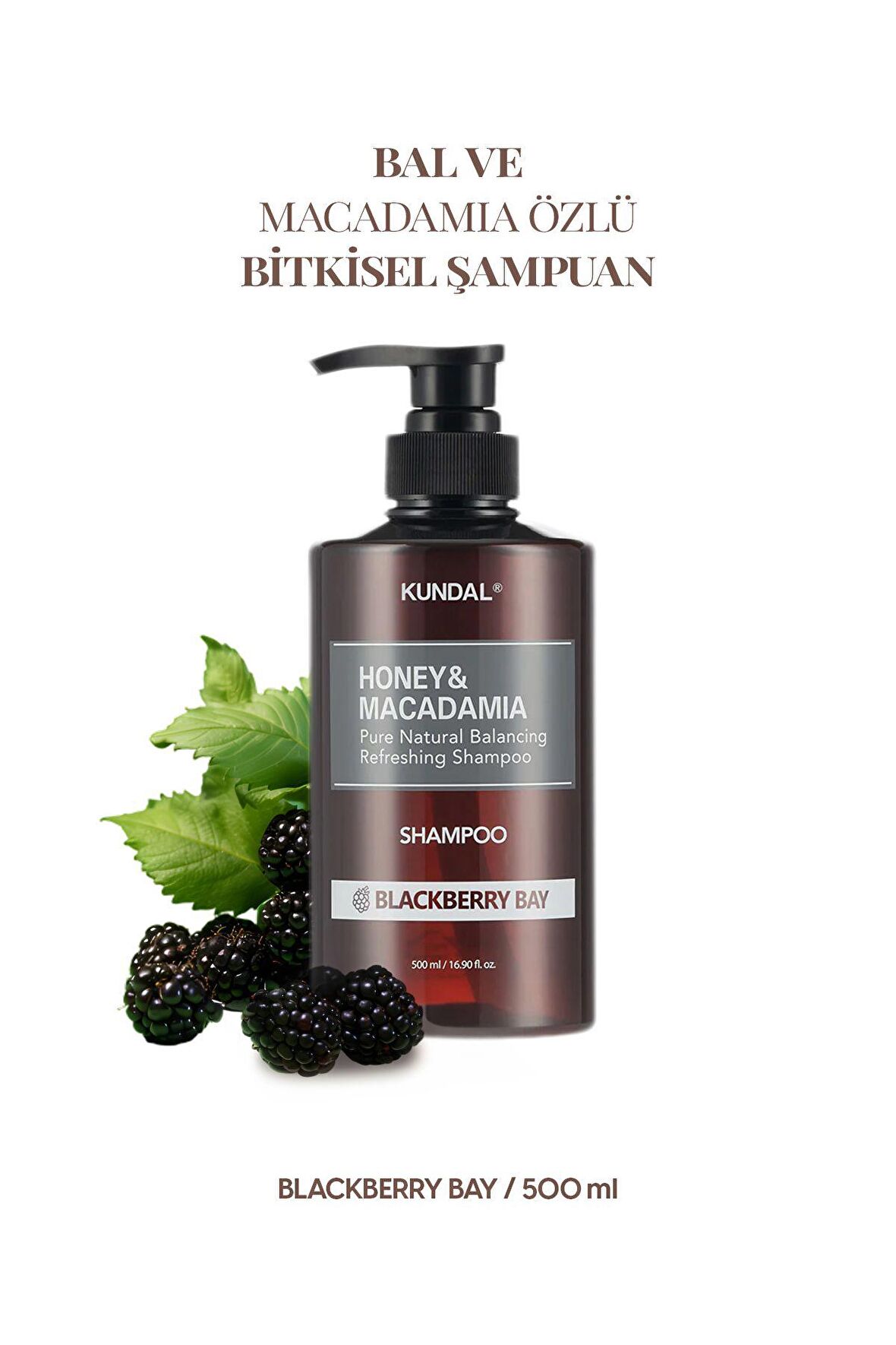 Kırılma Karşıtı, Besleyici Şampuan Kundal Honey & Macadamia Nature Shampoo 500ml (Blackberry Bay)