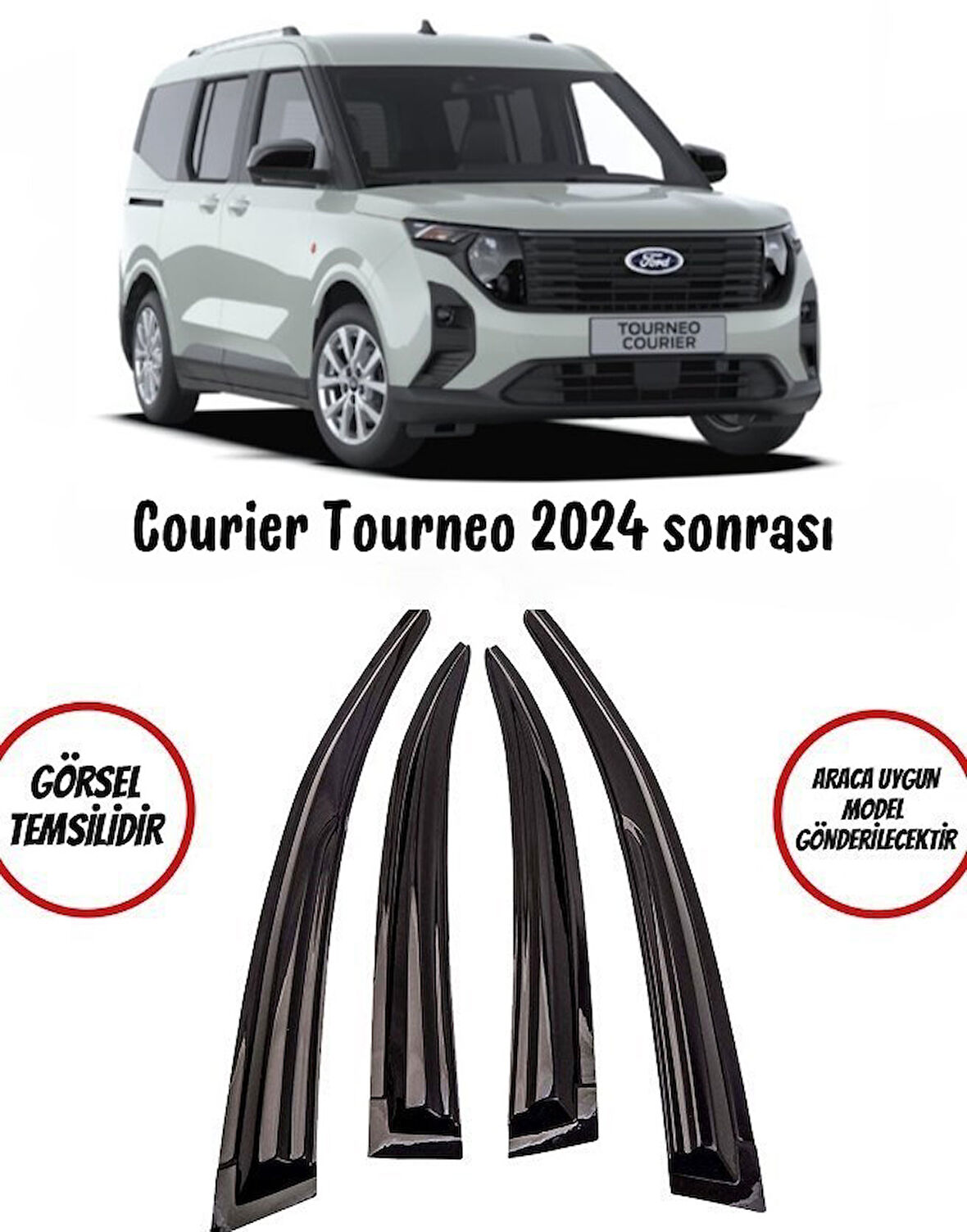 Ford Tourneo Courier 2024 Ve Sonrası Cam Rüzgarlığı 4lü