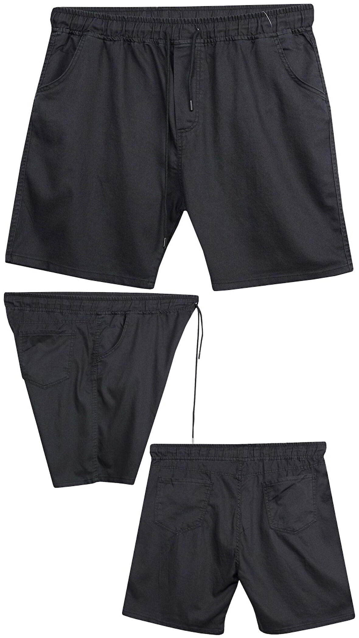 Büyük Beden 120 - 157 Kilo Arası İçin Uygun Bedenli Erkek Likralı Bağcıklı Kot Şort